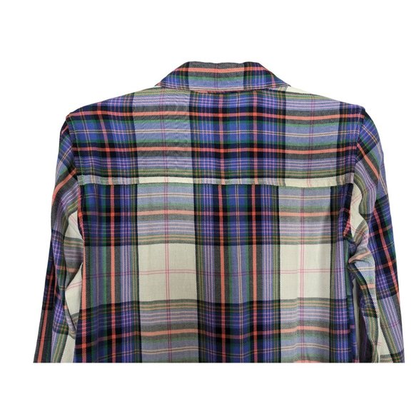 GAP plaid purple long sleeve button up women shirt blouse size M - Picture 4 of 8